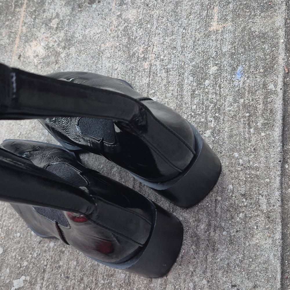 Black Patent Leather Ankle Boots - Picture 3 of 5
